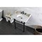 Kingston Brass 30 Carrara Marble Console Sink with Brass Legs, Marble WhiteMatte Black LMS3030MB0 - alternate 4